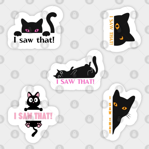 Funny Black Cats Sticker by criarthdesign
